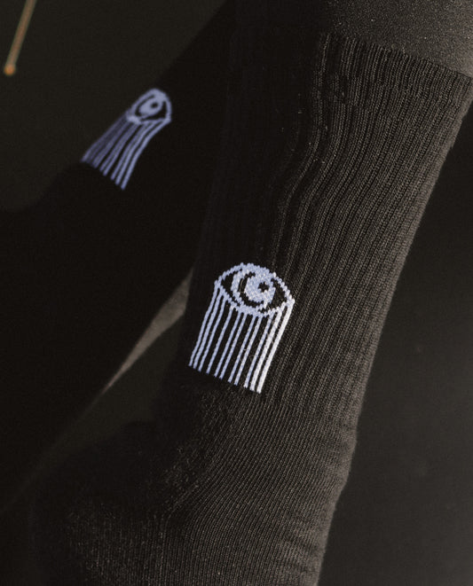 Crescent Eye Socks (Black)