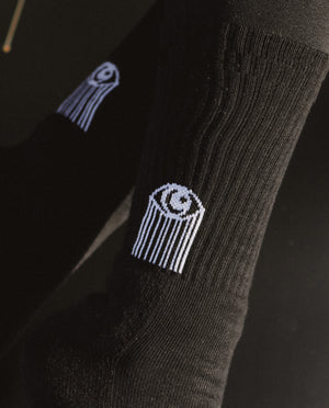 Crescent Eye Socks (Black)