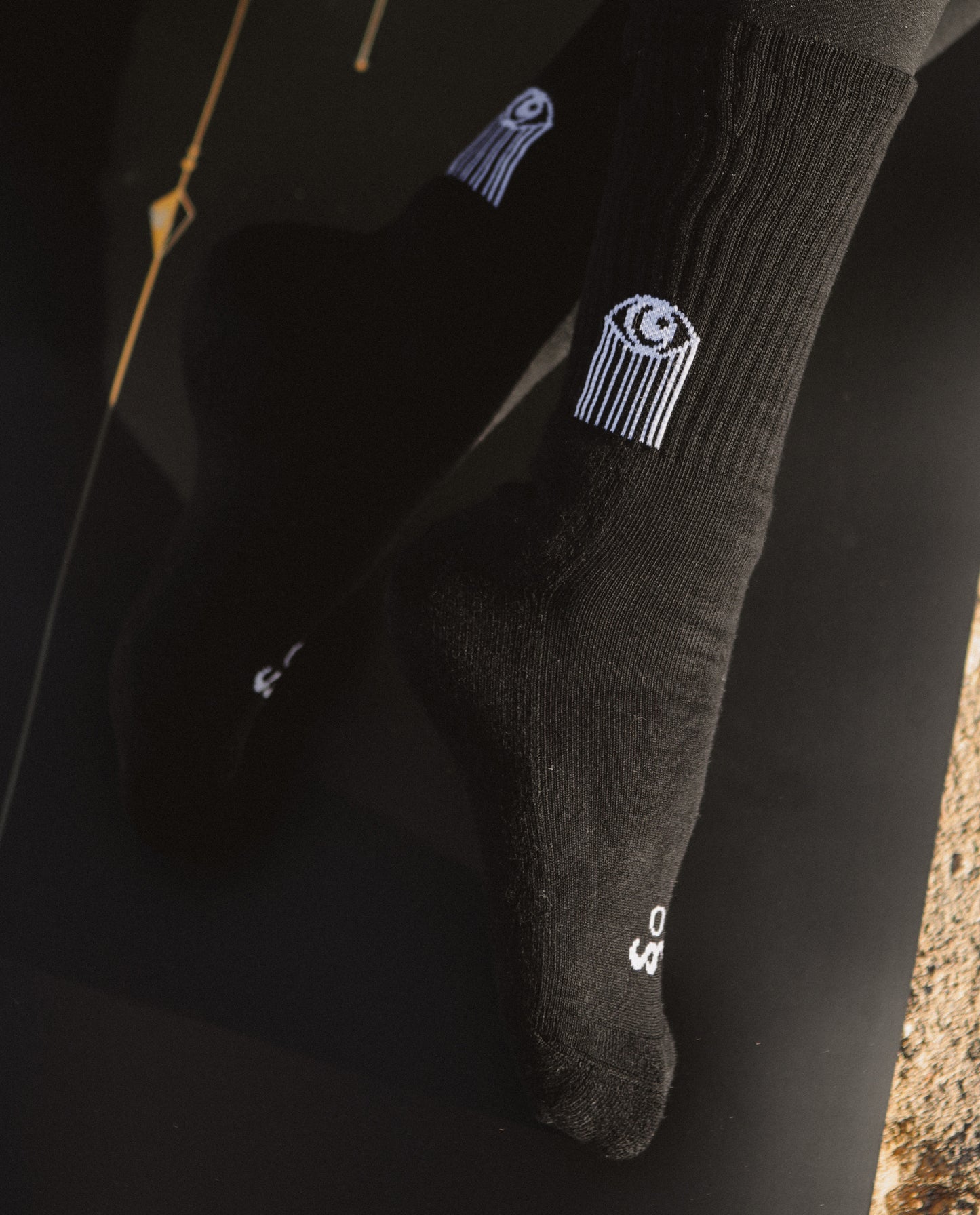 Crescent Eye Socks (Black)
