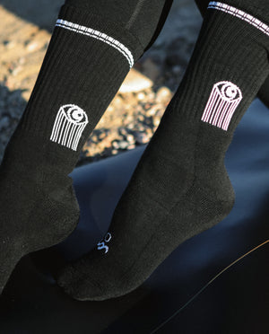 Crescent Eye Socks (Black)