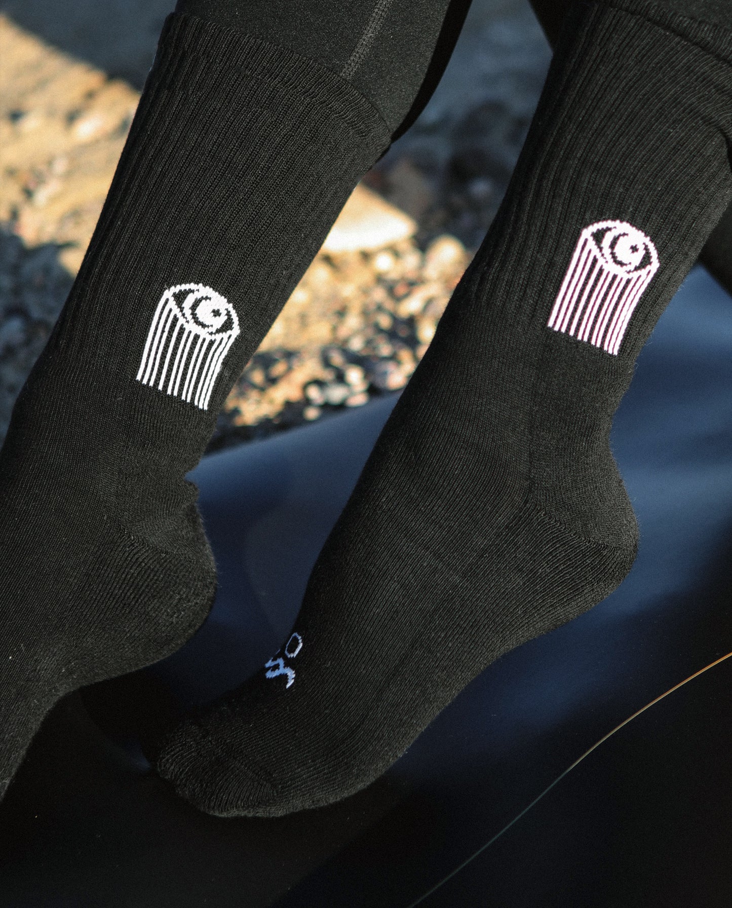 Crescent Eye Socks (Black)