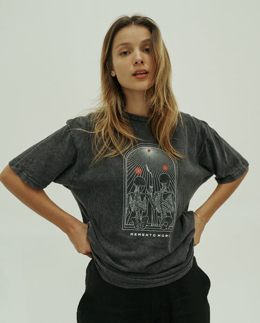 Memento Mori Unisex T (Washed Blk)