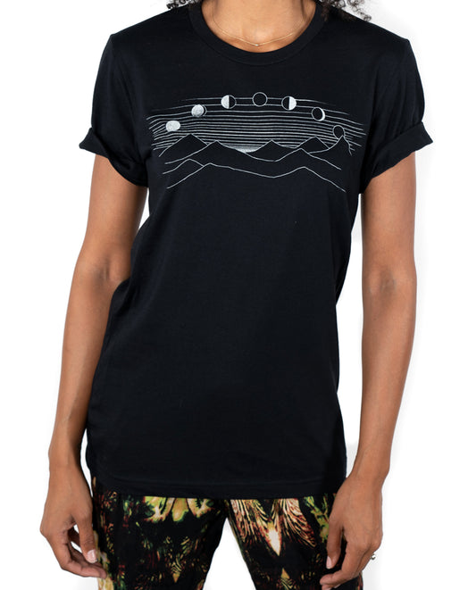 Crescent Moons Unisex T Black