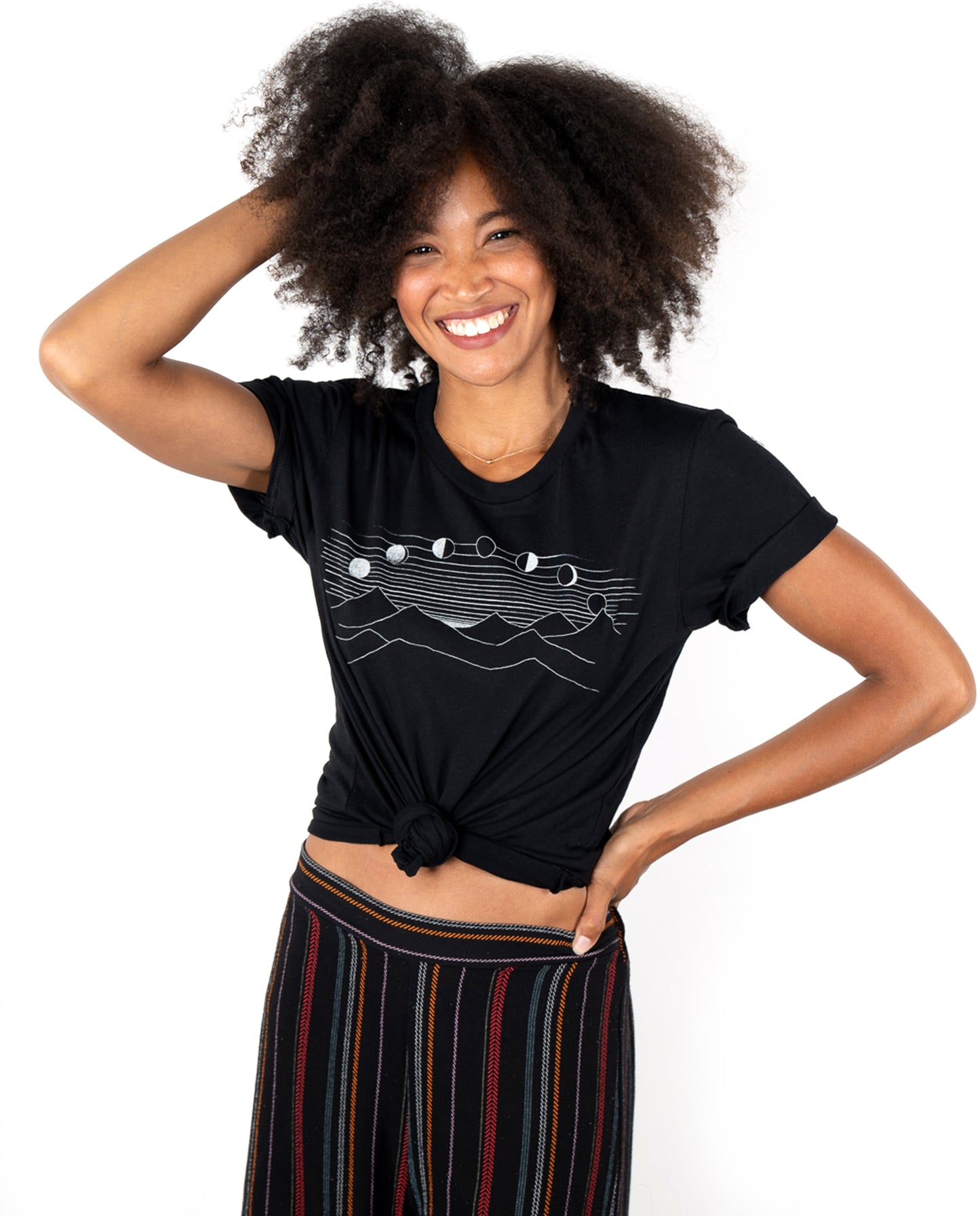 Crescent Moons Unisex T Black